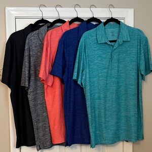 Men’s Polos Teal, Blue, Salmon, Grey, Black- all included